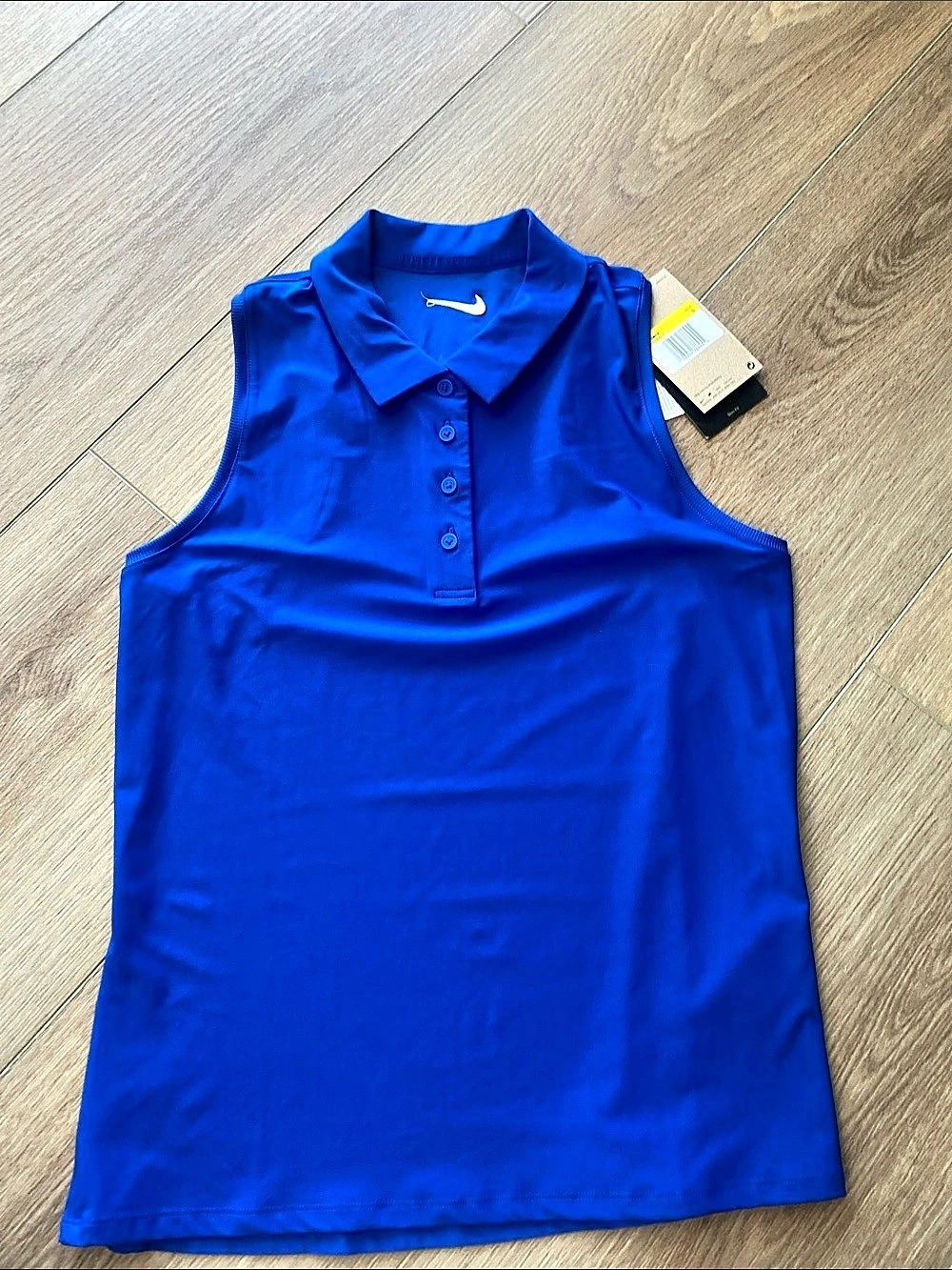 NWT Nike Women's Dri-FIT Victory Sleeveless golf Polo Blue, small